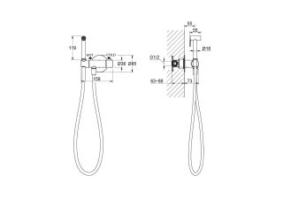 Гигиенический ручной душ Aquatek Оберон AQ1027MB черный